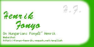 henrik fonyo business card